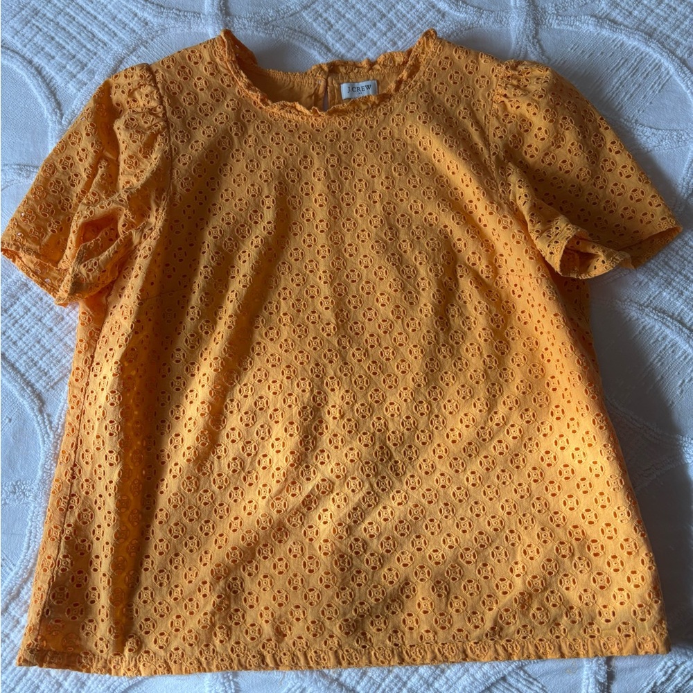 Collared Eyelet Top